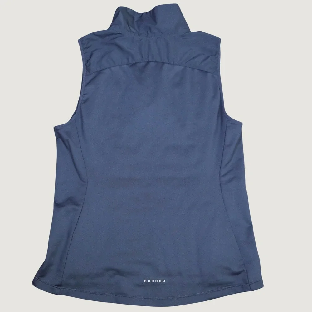 Nike Running Vest Womens Medium Navy Blue Quilted Puffer Full Zip 856222-471